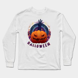 Funny Pumpkin Happy Halloween Costume Men Women Boys Girls Long Sleeve T-Shirt